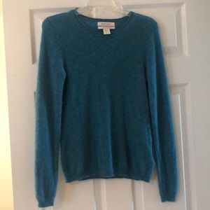 Ellen Tracy, 100% cashmere turquoise/teal/ blue sweater